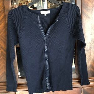 Jones New York Cardigan with White Stitching